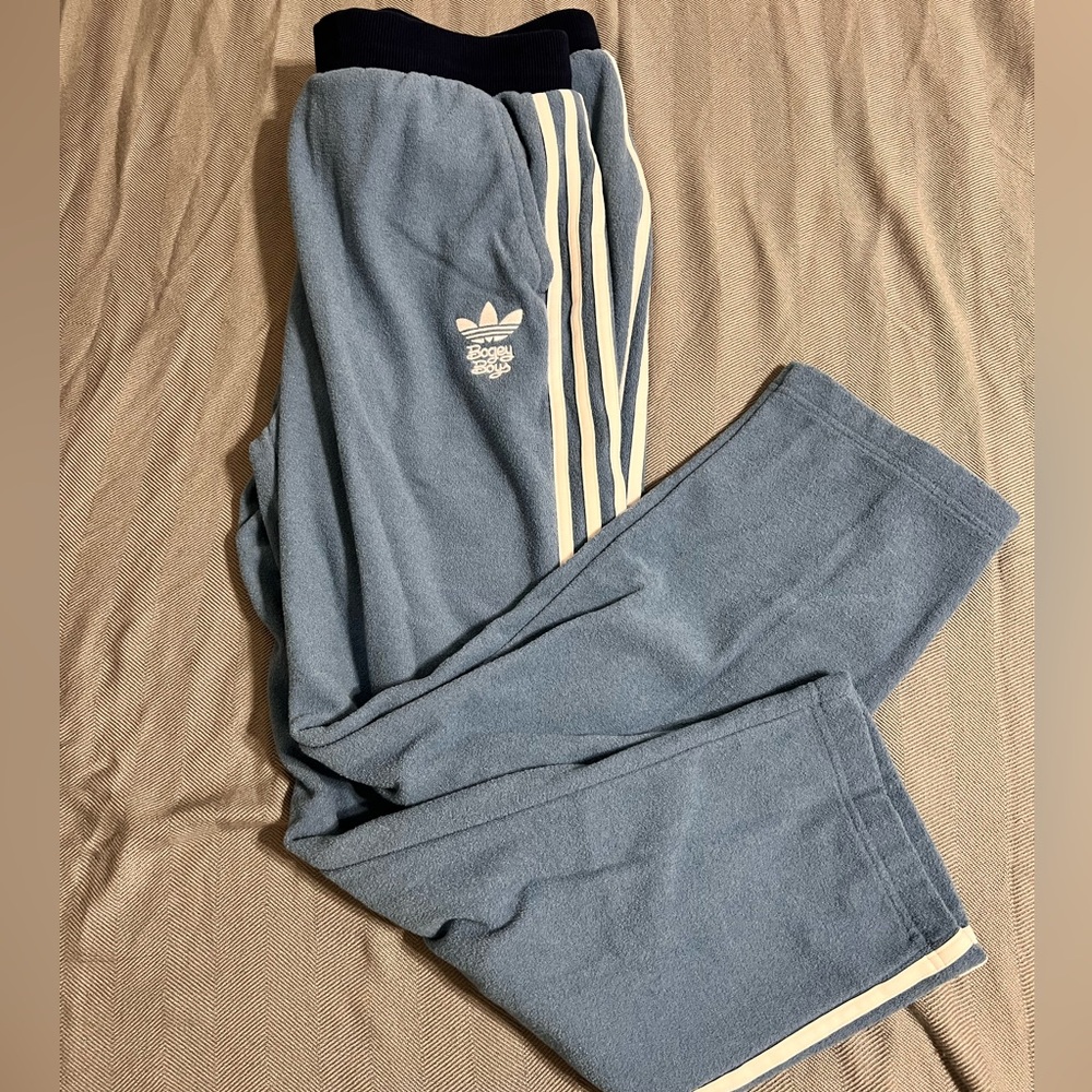Adidas Classic Blue Joggers with White Accents